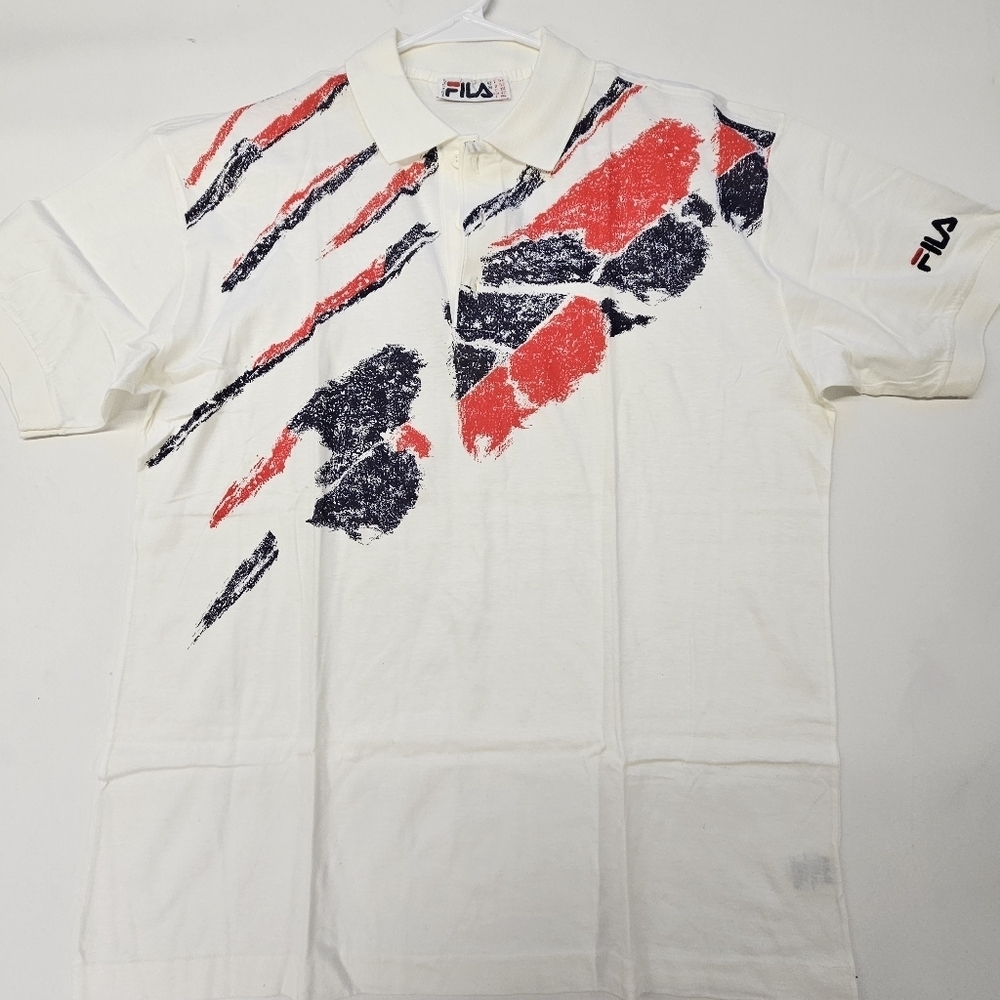FILA Vintage 1990’s Boris Becker Style Tennis Shirt Polo Sz D52 US 42 NWT